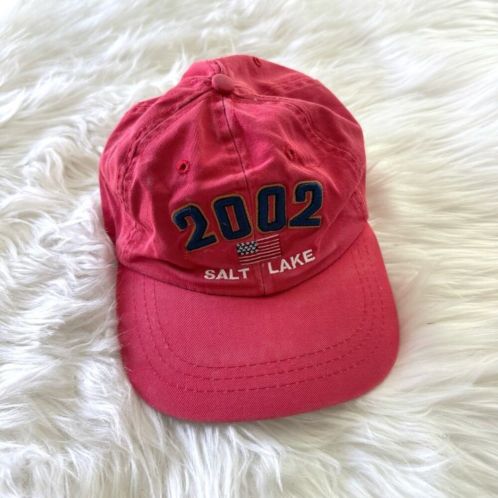 Vintage | 2002 Salt Lake City Winter Olympics Baseball Hat Cap Red Souvenir XIX